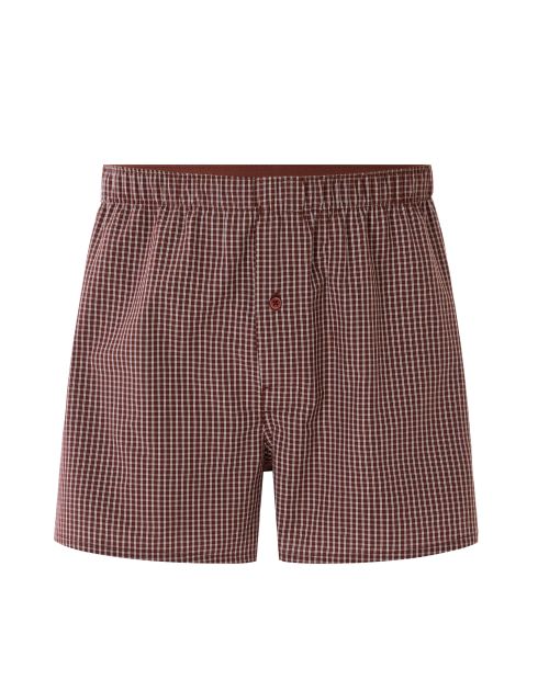 Caleçon 100% coton à carreaux - marron
