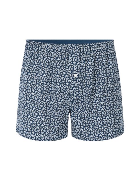 Caleçon 100% coton à motifs fleurs - bleu