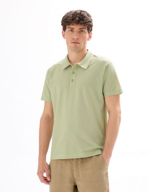 Polo regular en jersey uni - sauge