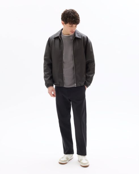 Blouson effet cuir - marron