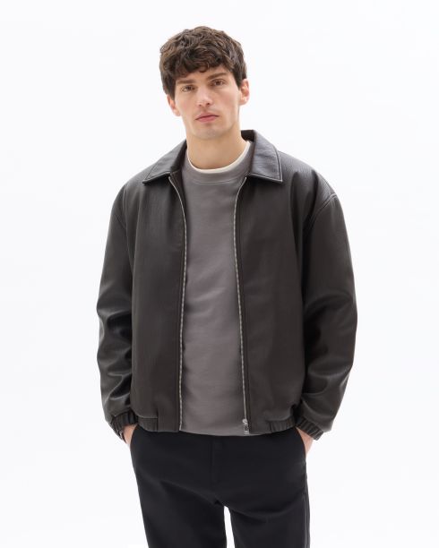 Blouson effet cuir - marron