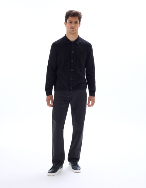Pantalon 5 poches straight coton stretch - noir