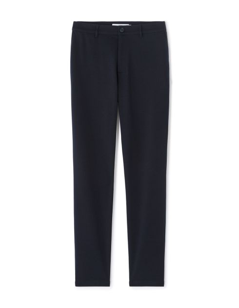 Pantalon chino slim en maille - marine