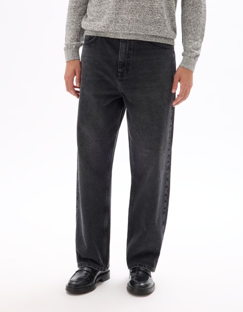 Jean baggy coton stretch - noir délavé