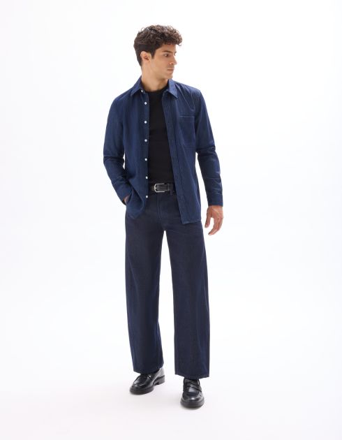 Chemise regular en jean 100% coton - marine