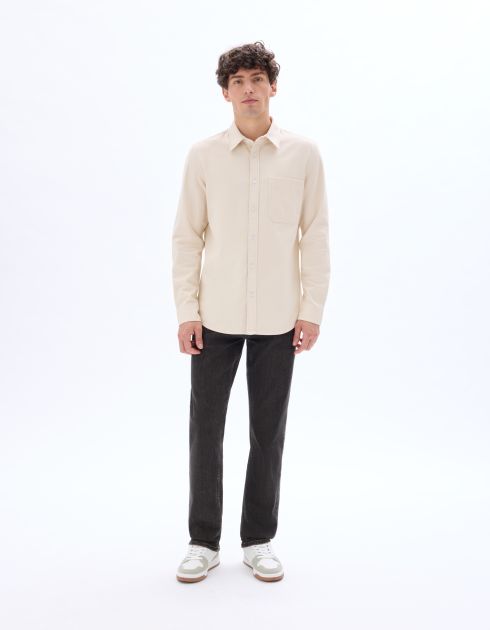 Chemise regular en jean 100% coton - beige