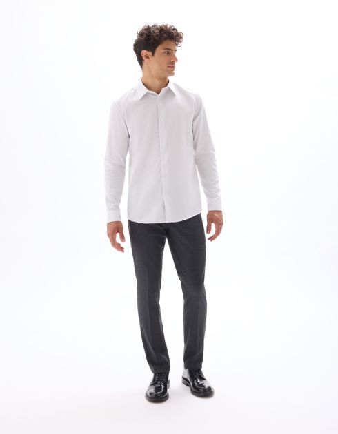 Chemise regular à fines rayures - gris clair