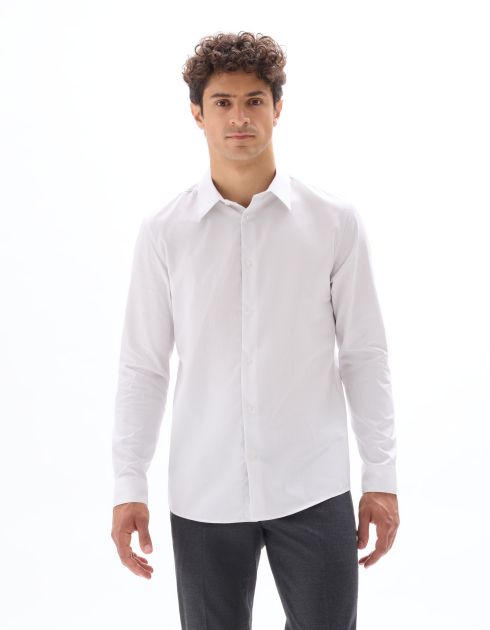 Chemise regular à fines rayures - gris clair