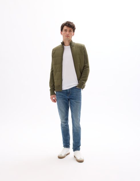 Veste blouson en maille milano 100% coton - kaki