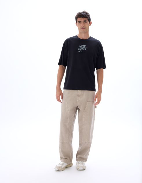 One Piece - T-shirt oversize noir