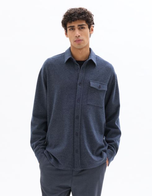 Chemise loose en jersey - marine