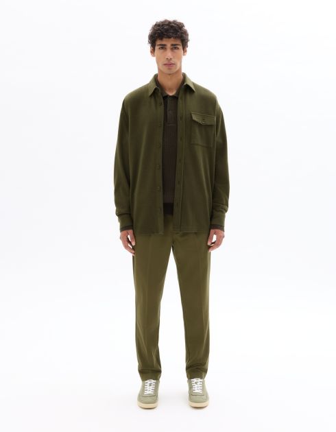 Chemise loose en jersey - kaki