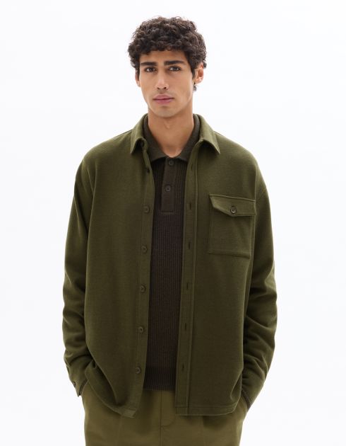 Chemise loose en jersey - kaki