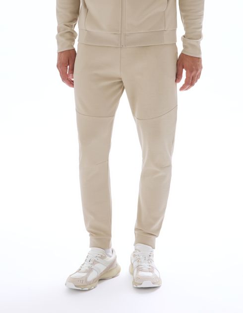 Pantalon jogging slim en maille - écru
