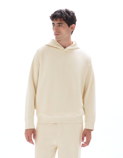 Sweat oversize à capuche uni - beige