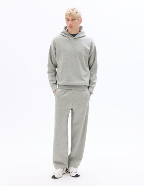 Sweat loose à capuche uni - gris