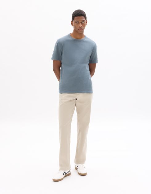 Pantalon chino straight en coton stretch longueur standard - beige