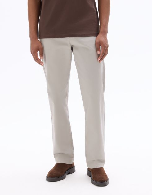 Pantalon chino straight en coton stretch longueur standard - gris clair