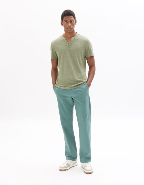 Pantalon chino straight en coton stretch longueur standard - vert clair