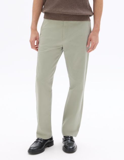 Pantalon chino straight en coton stretch longueur standard - kaki clair