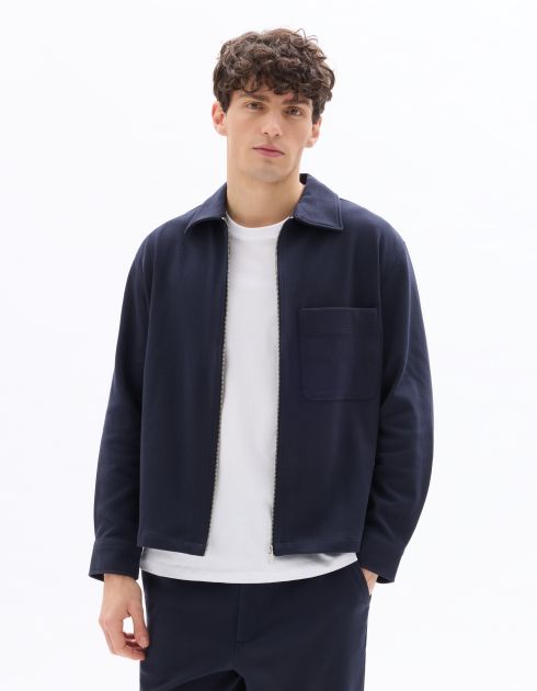 Surchemise texturé avec 2 poches - marine