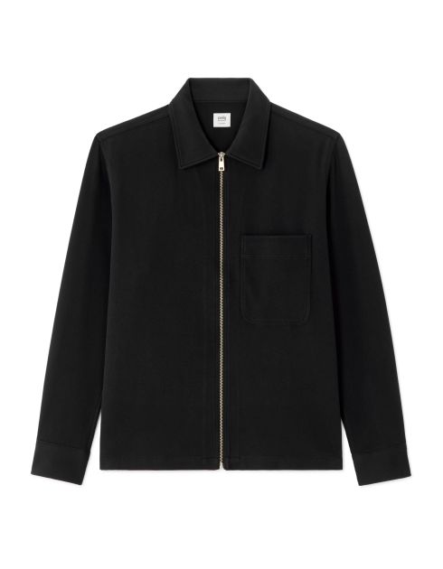 Surchemise texturé avec 2 poches - noir