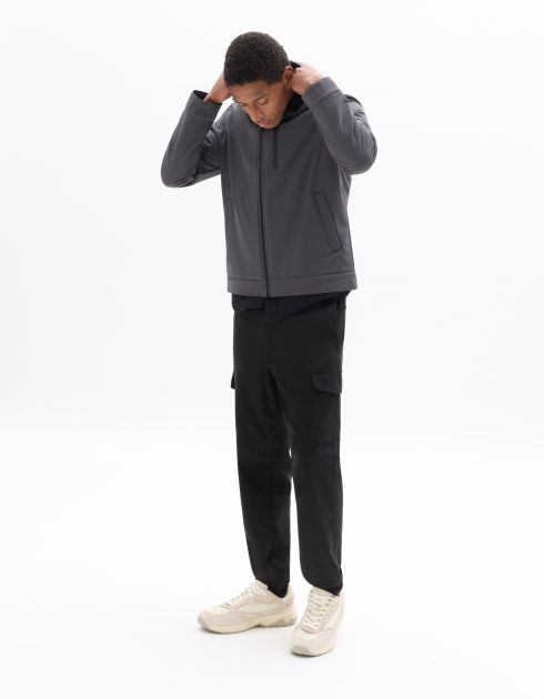 Blouson Softshell à capuche - gris