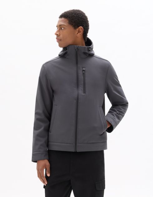 Blouson Softshell à capuche - gris
