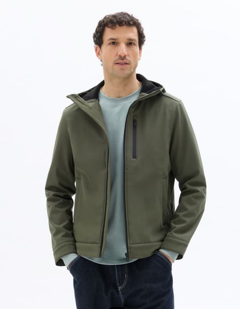 Blouson Softshell à capuche - kaki