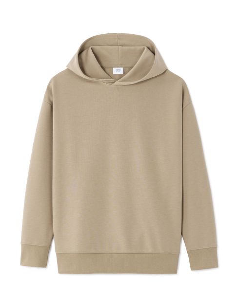 Sweat oversize à capuche - beige
