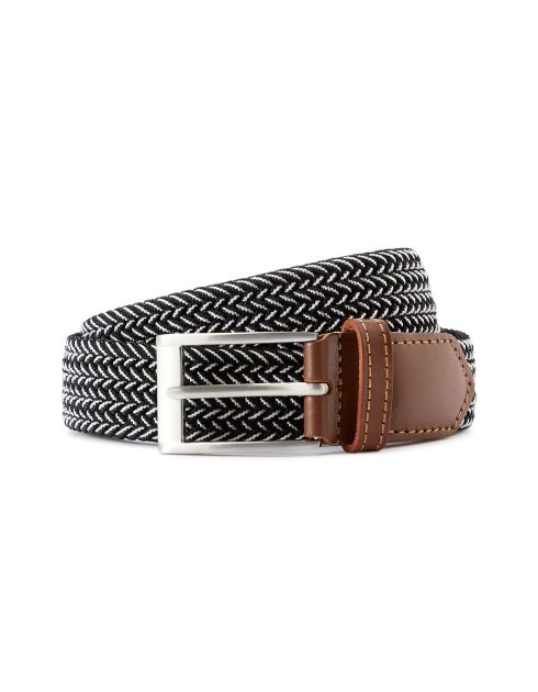 Ceinture tressée - noir et blanc