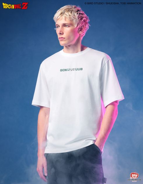 Dragon Ball Z - T-Shirt Son Goku et Uub blanc