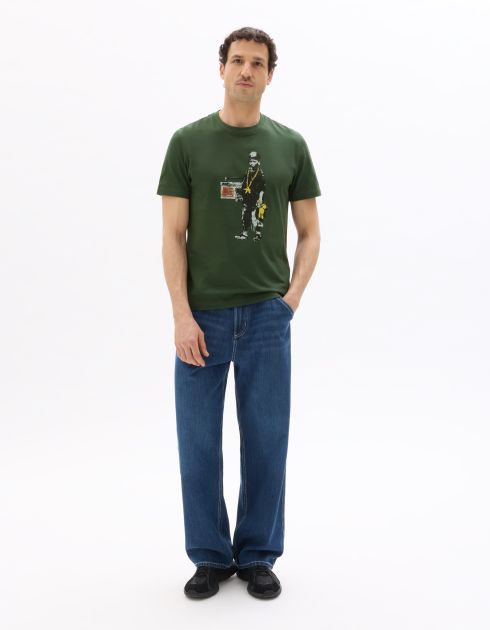 Banksy - T-shirt homme vert
