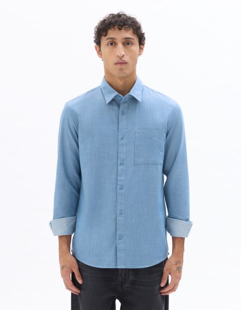 Chemise regular en jean 100% coton - bleu