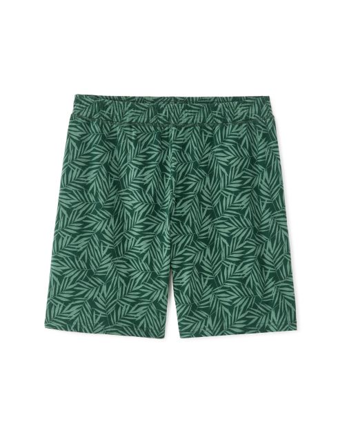 Pyjama t-shirt et short imprimé feuillage - bleu