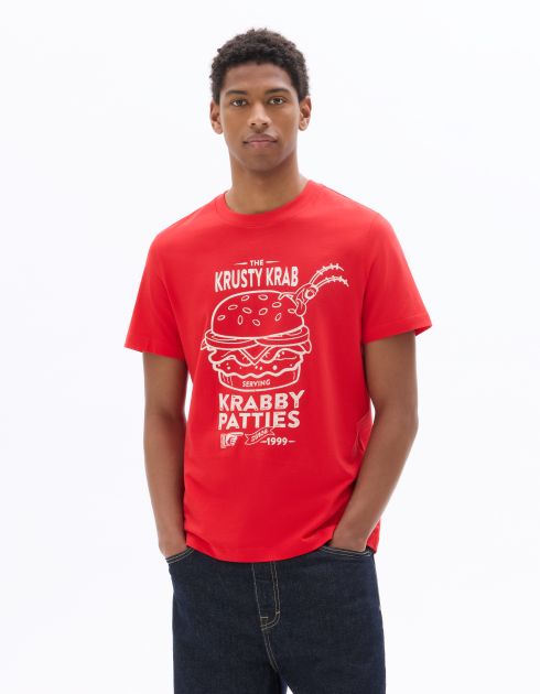 Bob l'éponge - T-shirt rouge The Crusty Krab