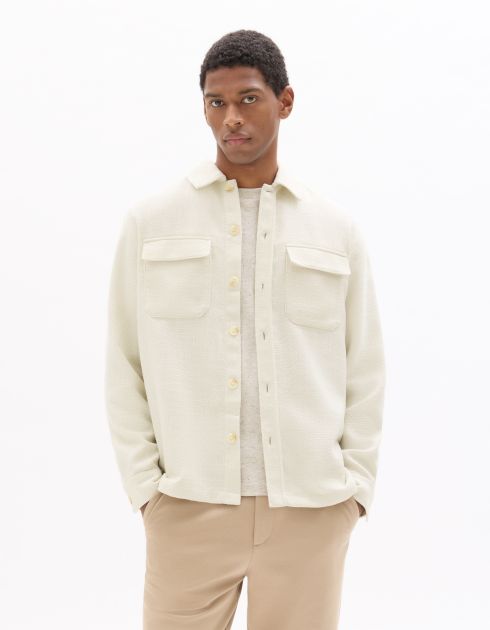 Surchemise en tweed - blanc
