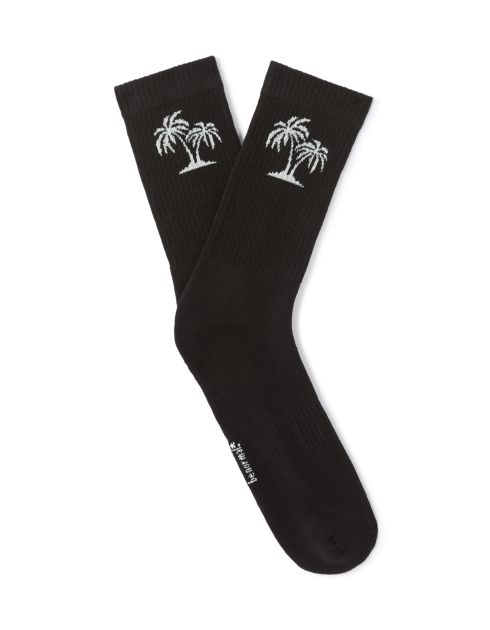 Chaussettes hautes motif palmier - noir