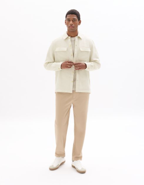 Pantalon chino slim en maille - beige
