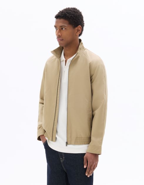 Blouson à col montant zippée - beige