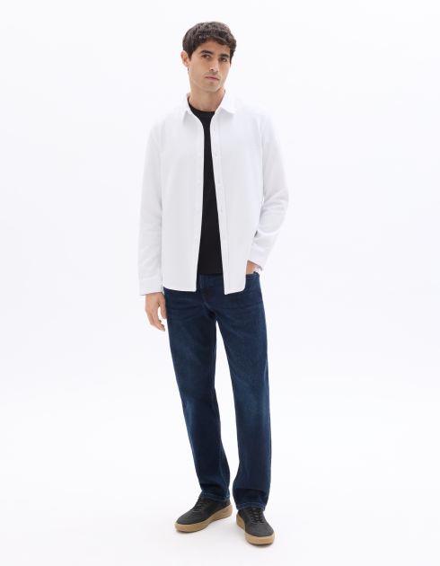 jean straight indéformable - bleu foncé