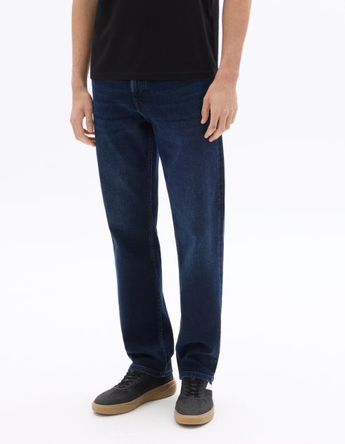 jean straight indéformable - bleu foncé