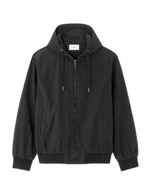 Blouson à capuche 100% coton - noir