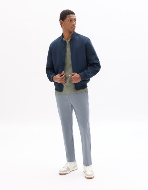 Blouson bomber en faux daim - marine