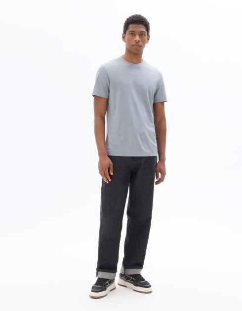 T-shirt boxy sport - gris bleu