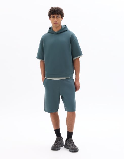 Short loose interlock - bleu foncé