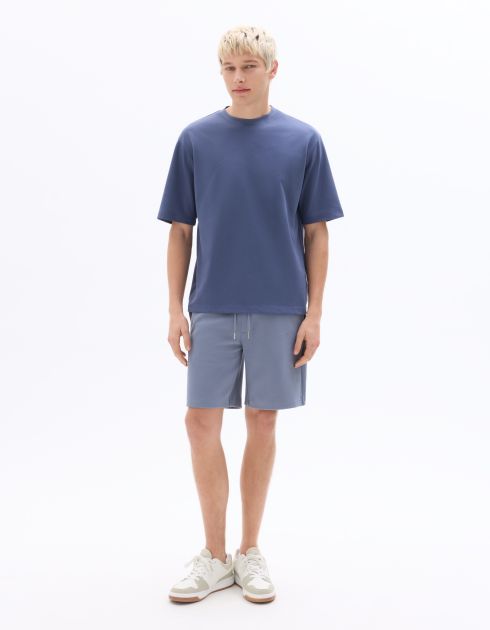 Bermuda en piqué - bleu