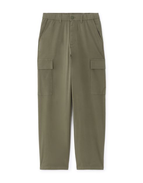 Pantalon cargo baggy coton stretch - kaki