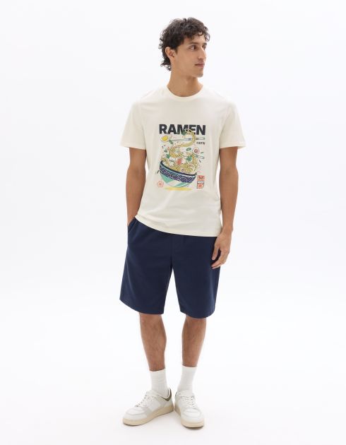 Bermuda texturé 100% coton - marine