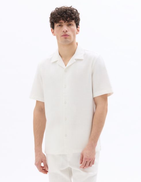 Chemisette regular texturée 100% coton - blanc